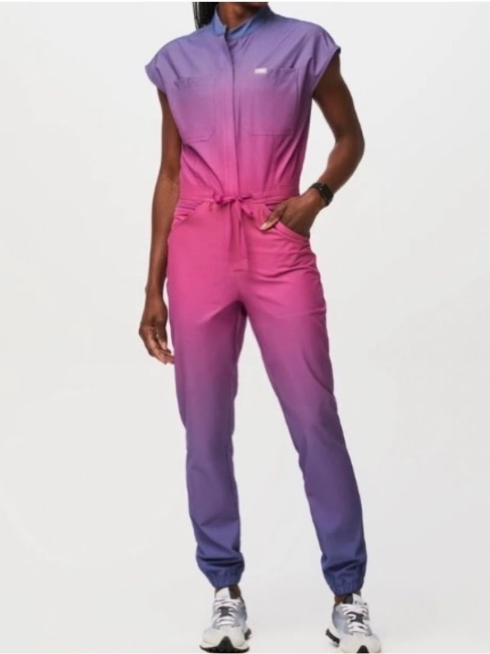 Figs Ombre Sunset Scrub Jumpsuit